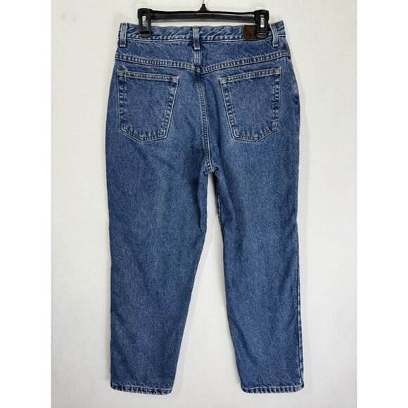 LL Bean Flannel Lined Double L Relaxed Fit Jeans Womens 12 Regular Blue Denim - Picture 3 of 8